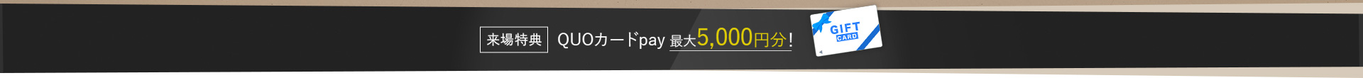 来場特典 QUOカードPay最大5,000円分！