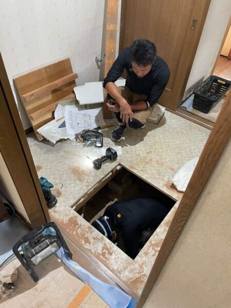 断熱リフォーム　床を壊さず床下を断熱