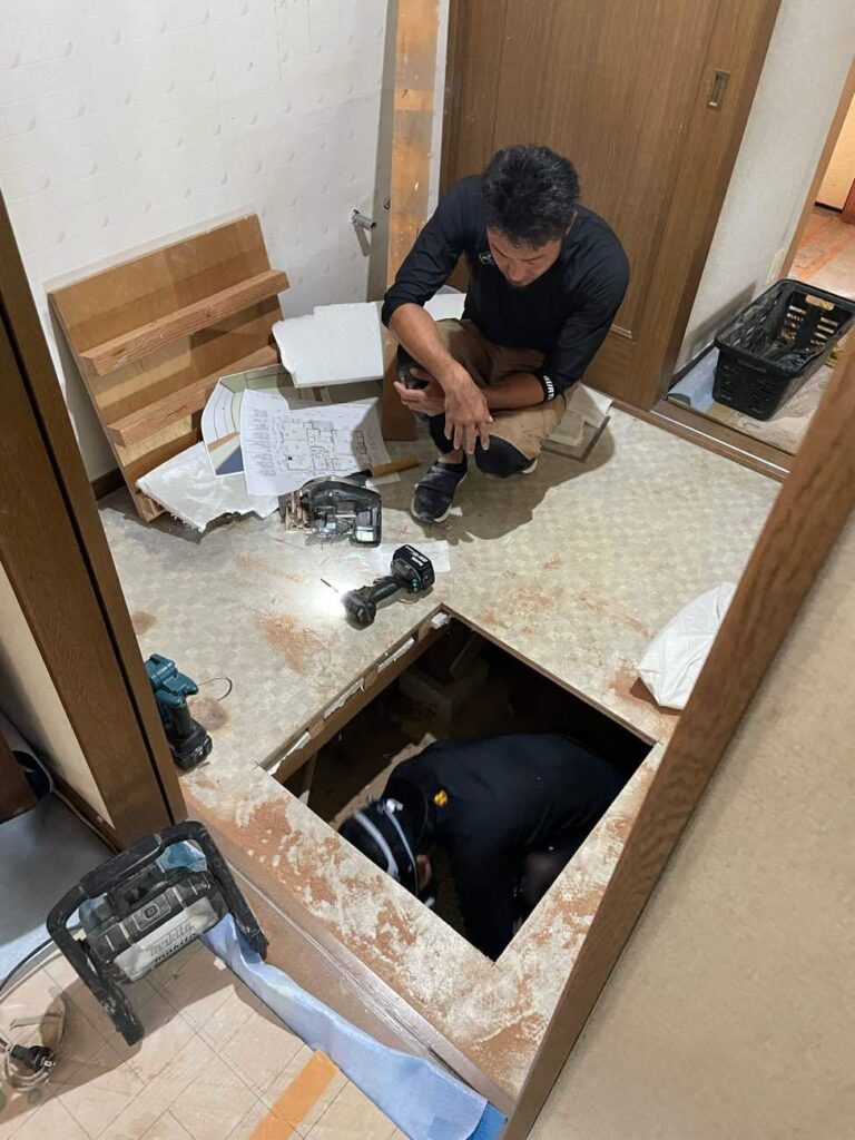 断熱リフォーム　床を壊さず床下を断熱